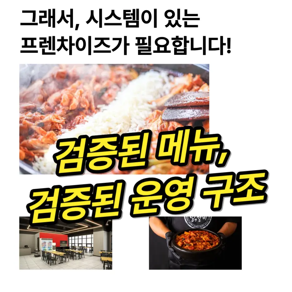 검증된 메뉴와 운영 구조의 중요성을 설명하는 프랜차이즈 시스템 안내